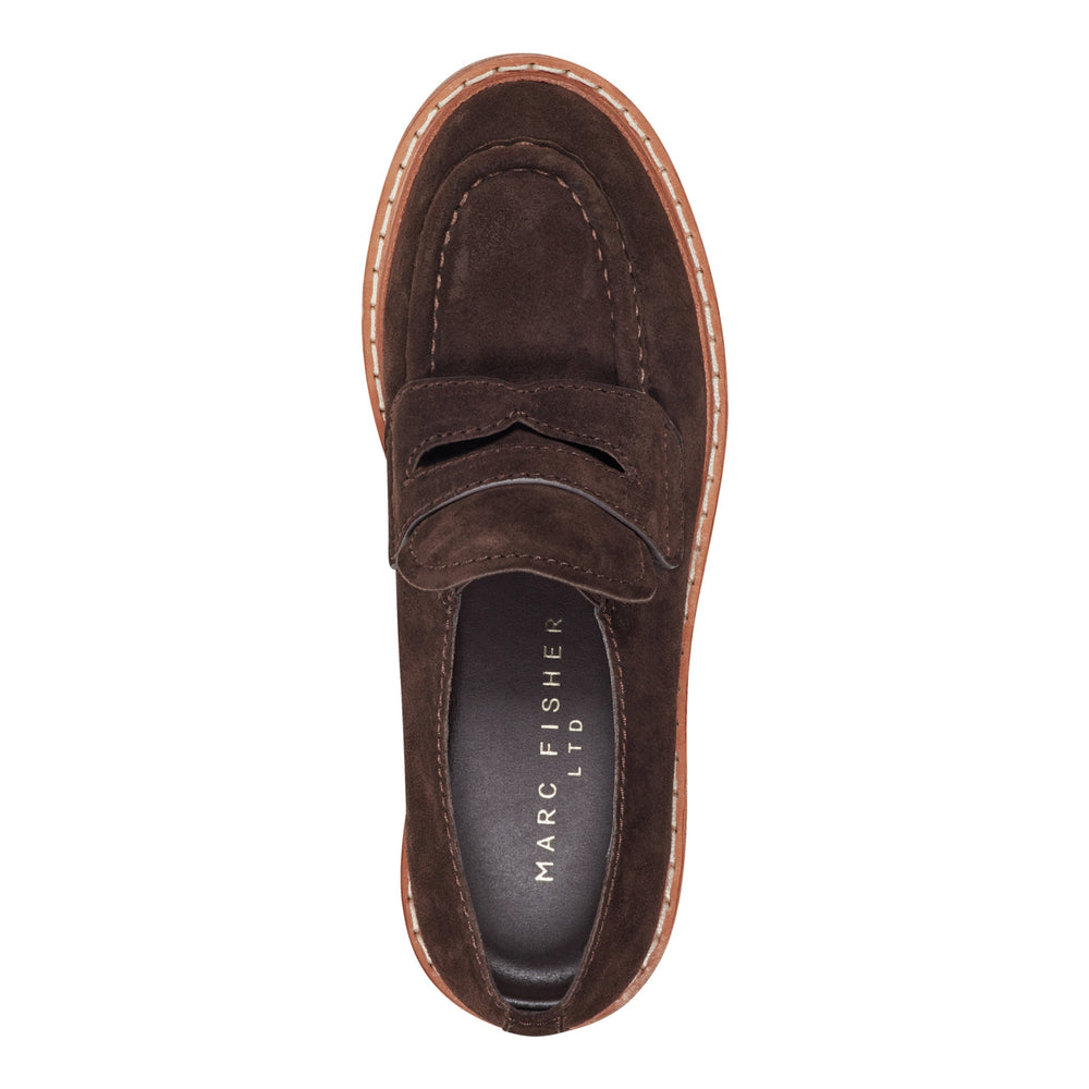 Norton Lug Sole Leather Loafer - Dark Brown Suede / Marc Fisher US