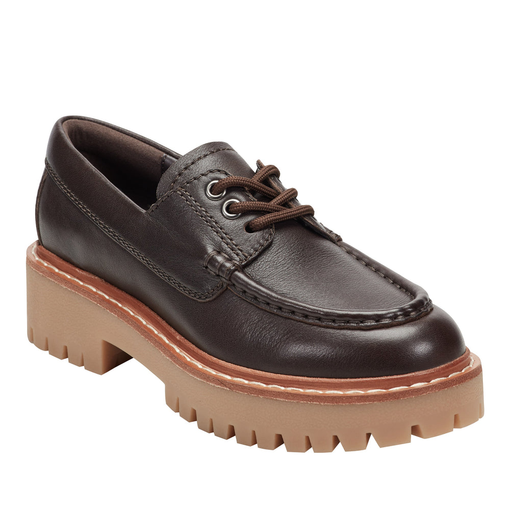 Nerida Lug Sole Leather Loafer - Dark Brown Leather / Marc Fisher Discount