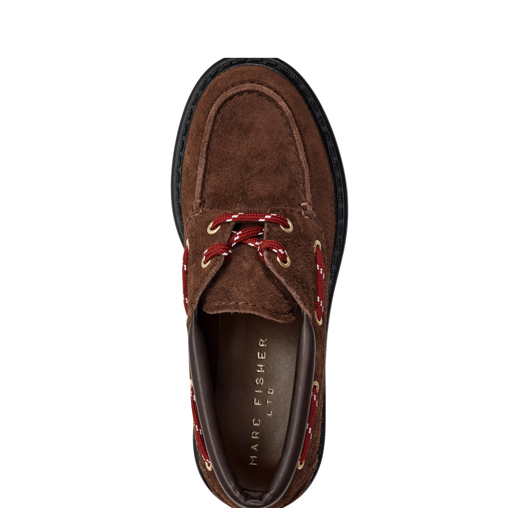 Peyten Leather Lug Sole Loafer - Dark Brown Suede / Marc Fisher Sale