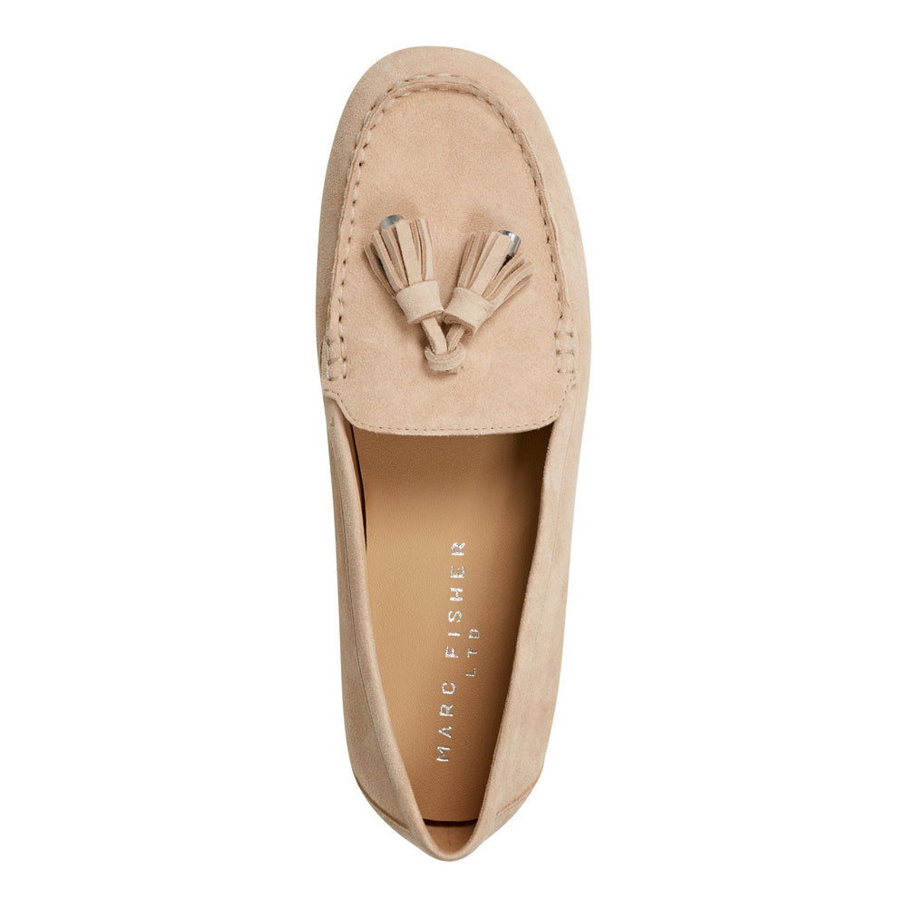 Layney Casual Tassle Leather Loafer - Natural Suede / Marc Fisher Outlet