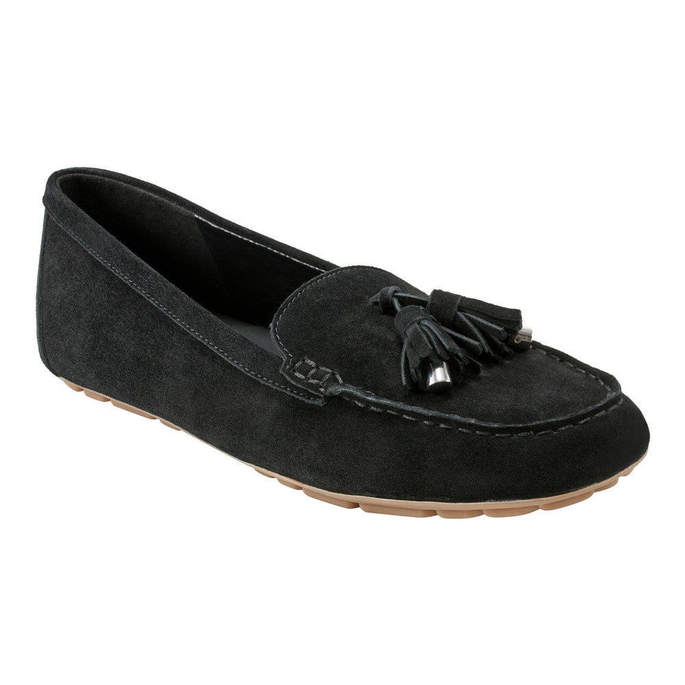 Layney Casual Tassle Leather Loafer - Black Suede / Marc Fisher US