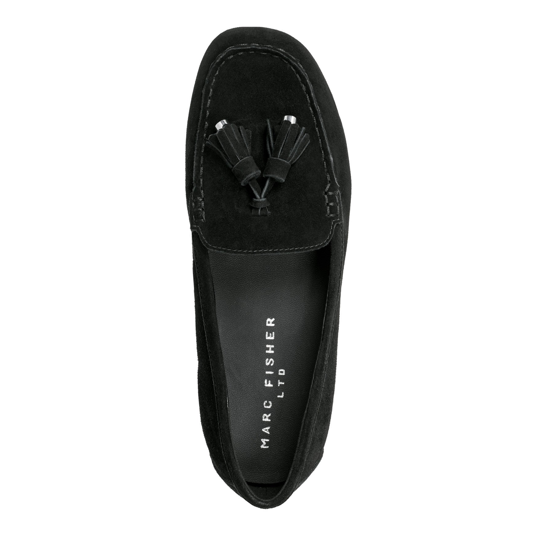 Layney Casual Tassle Leather Loafer - Black Suede / Marc Fisher US