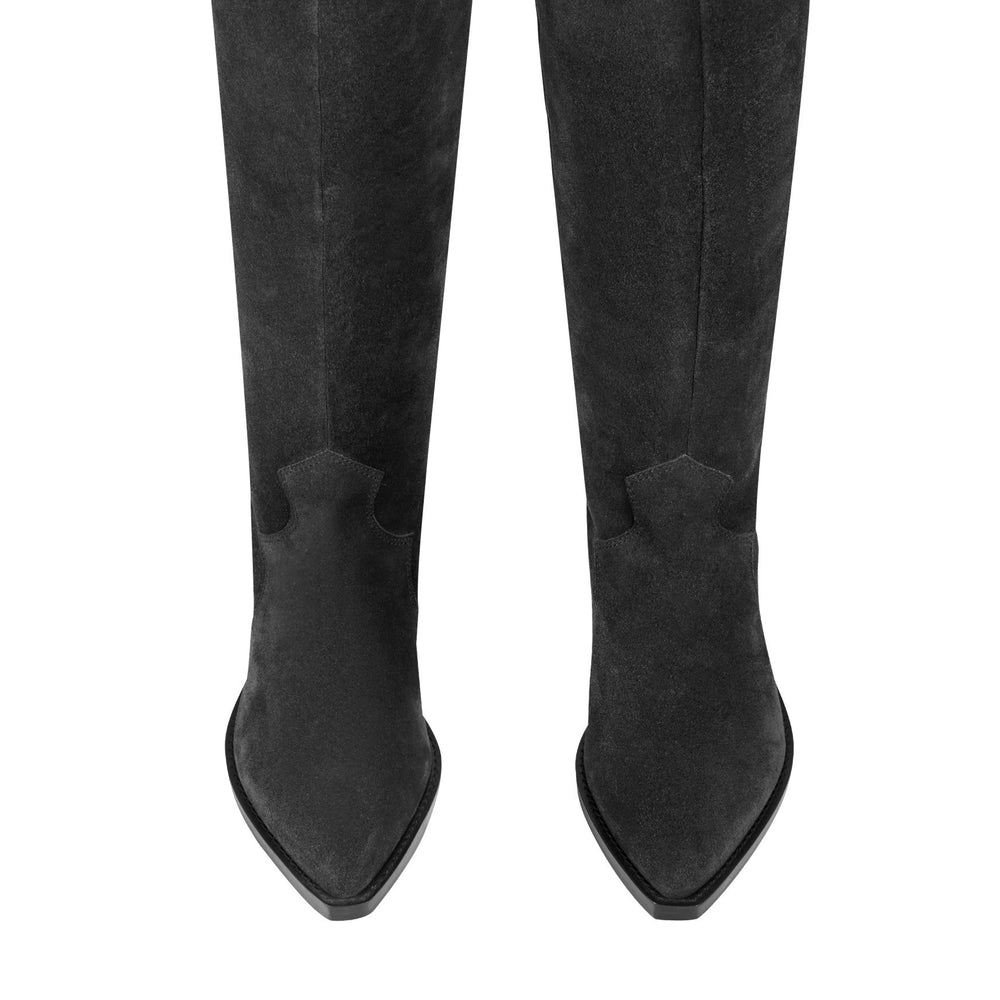 Ander Leather Western Boot - Dark Blue Suede / Marc Fisher Outlet