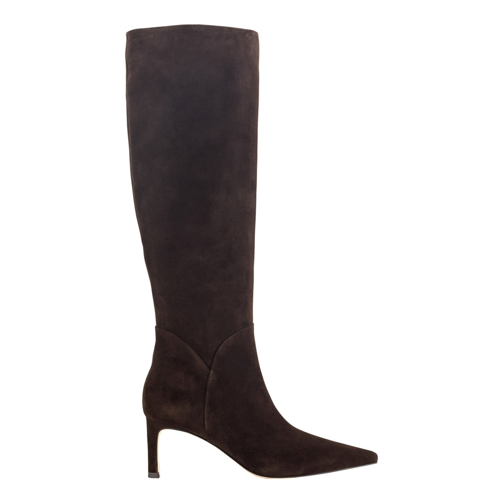 Sabrina Wide Calf Leather Boot - Dark Brown Suede / Marc Fisher Discount