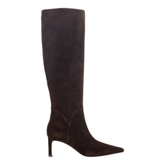 Sabrina Wide Calf Leather Boot - Dark Brown Suede / Marc Fisher Discount