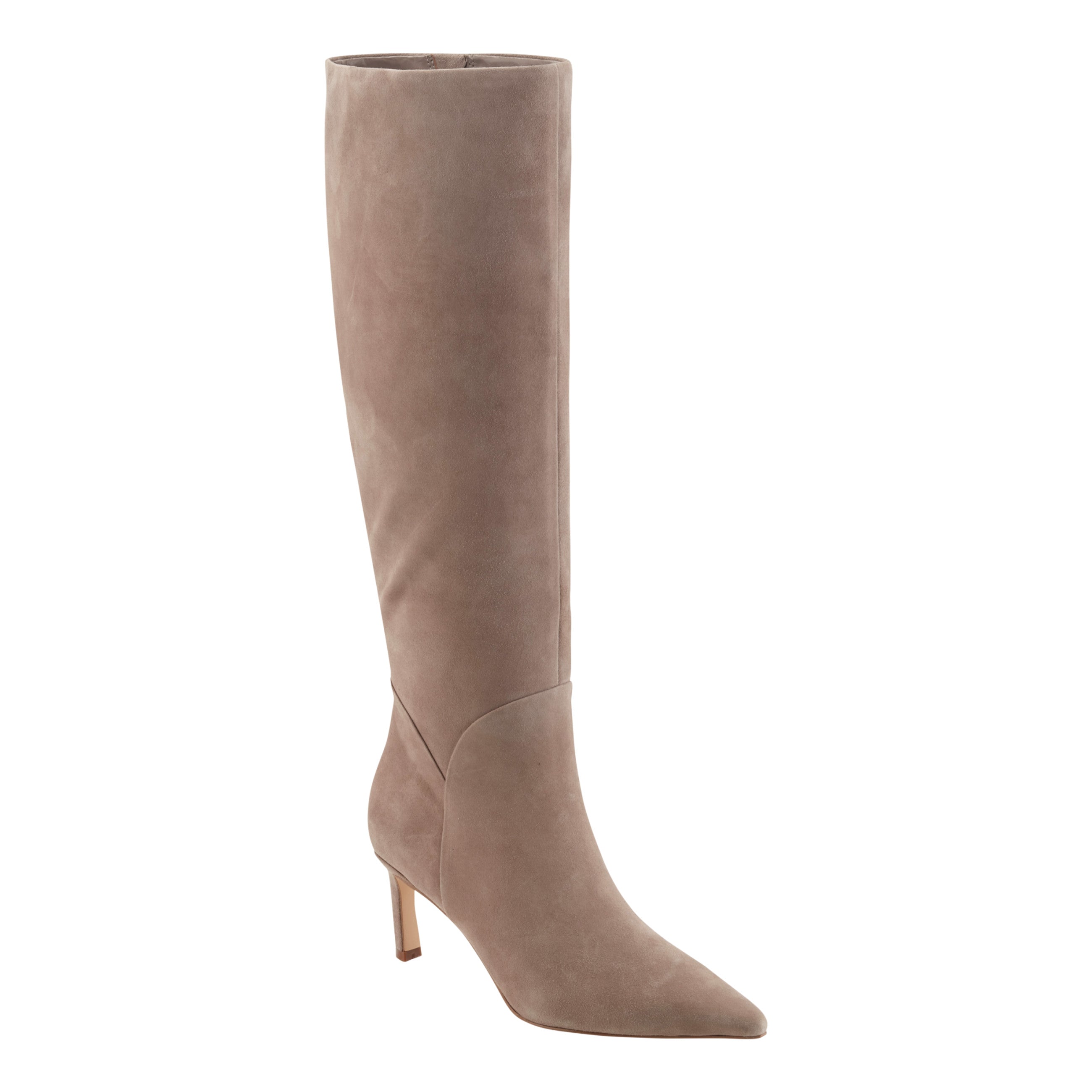 Sabrina Wide Calf Leather Boot - Taupe Suede / Marc Fisher Online