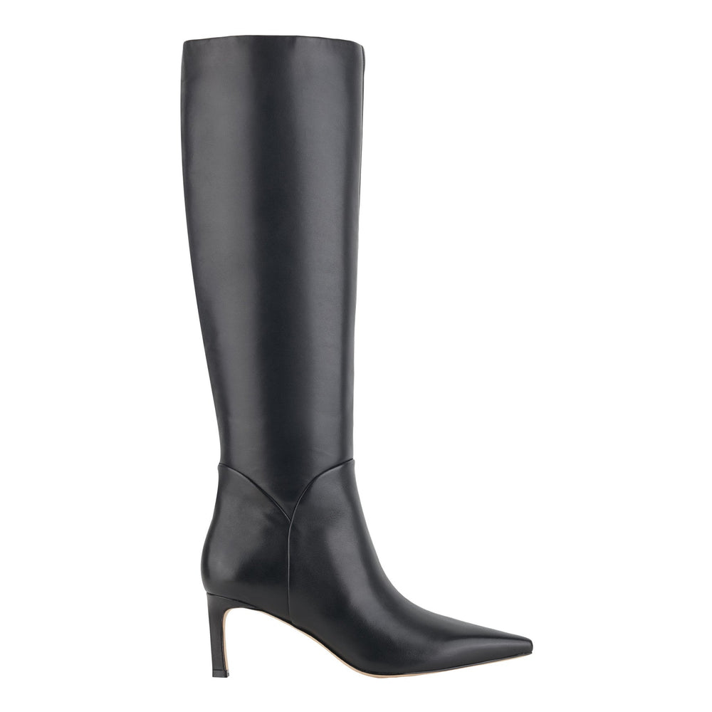 Sabrina Wide Calf Leather Boot - Black Leather / Marc Fisher Sale
