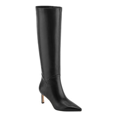 Sabrina Wide Calf Leather Boot - Black Leather / Marc Fisher Sale