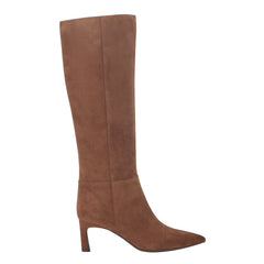 Lucinda Kitten Heel Leather Boot - Tan Suede / Marc Fisher US