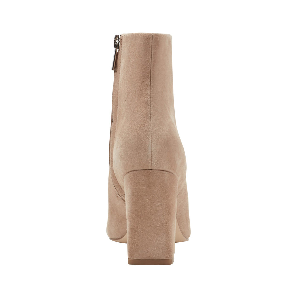 Yanara Heeled Leather Bootie - Cognac Suede / Marc Fisher Online