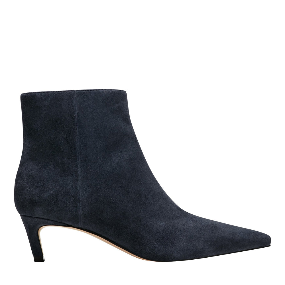 Itzia Ankle Leather Bootie - Navy Suede / Marc Fisher US