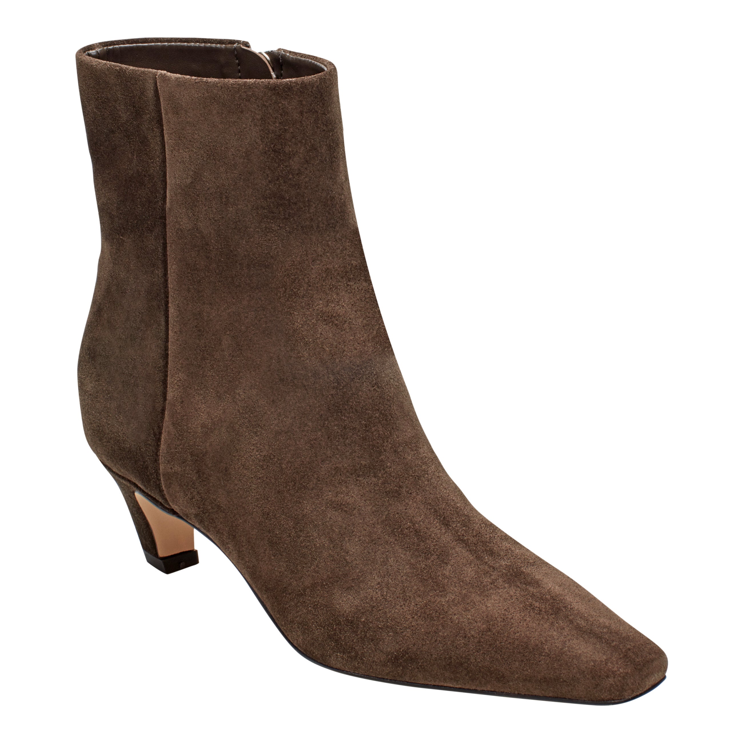Danai Kitten Heel Leather Ankle Bootie - Dark Brown Suede / Marc Fisher Discount
