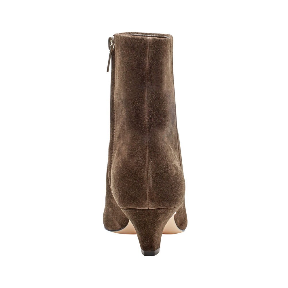 Danai Kitten Heel Leather Ankle Bootie - Dark Brown Suede / Marc Fisher Discount