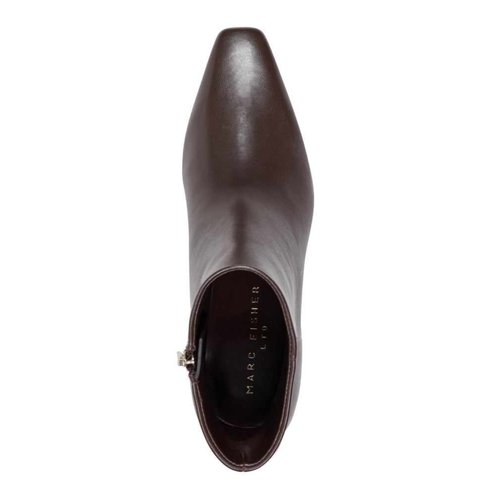 Danai Kitten Heel Leather Ankle Bootie - Dark Brown Leather / Marc Fisher Online