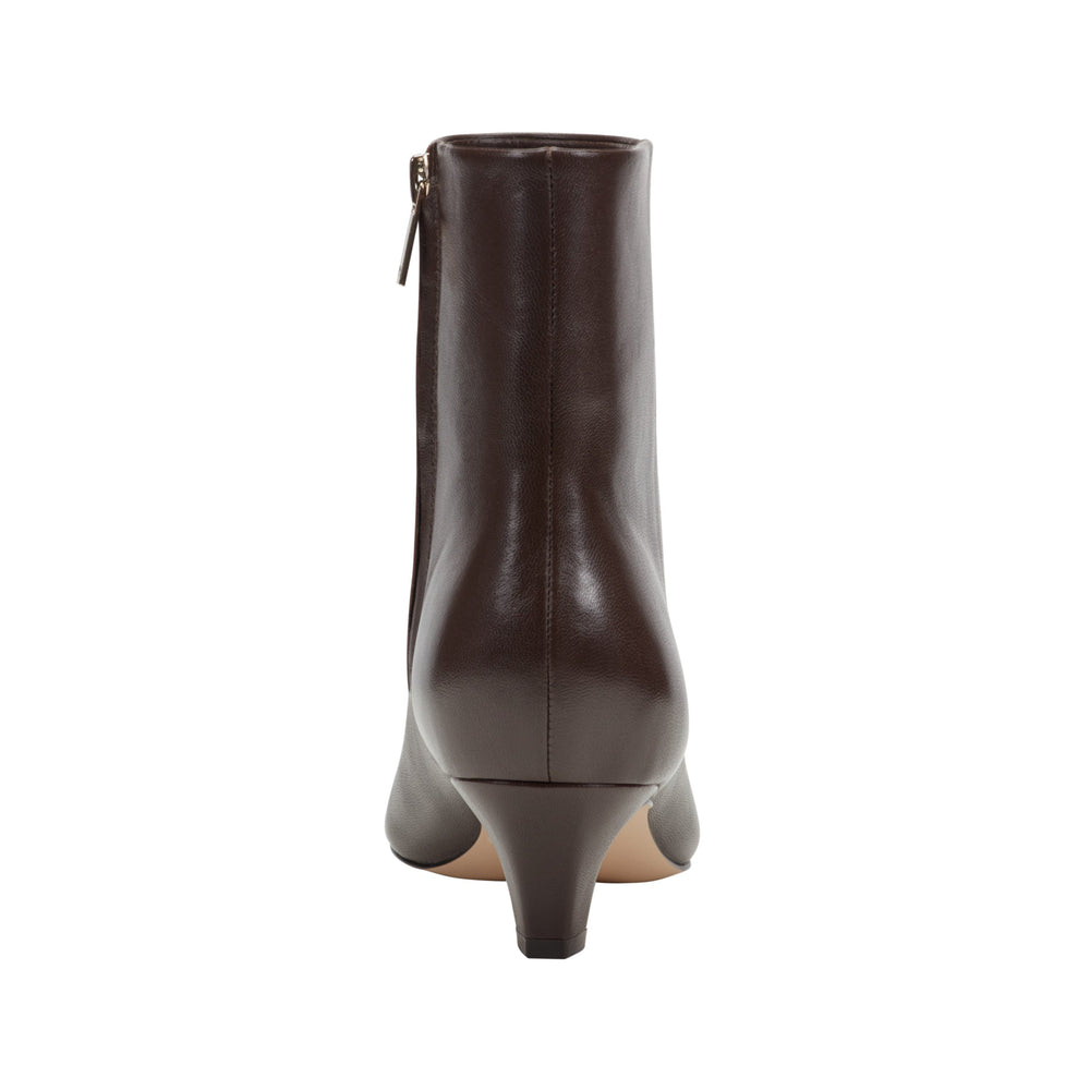 Danai Kitten Heel Leather Ankle Bootie - Dark Brown Leather / Marc Fisher Online