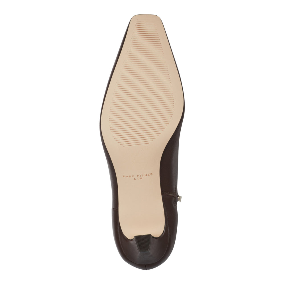 Danai Kitten Heel Leather Ankle Bootie - Dark Brown Leather / Marc Fisher Online
