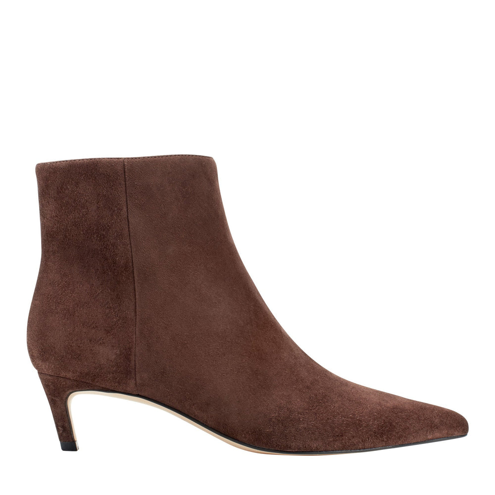 Itzia Ankle Leather Bootie - Dark Brown Suede / Marc Fisher For Sale