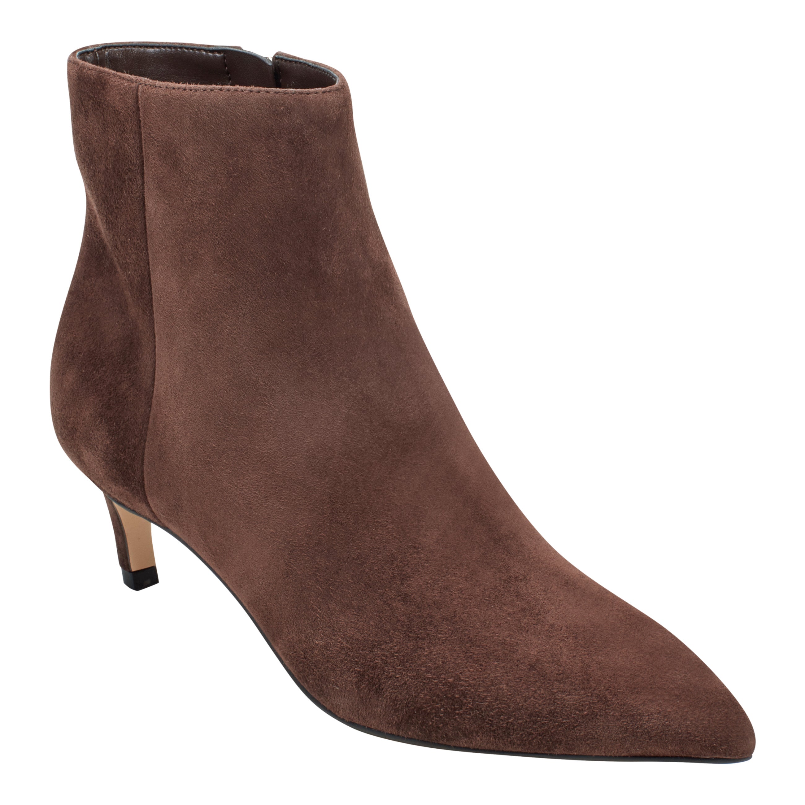 Itzia Ankle Leather Bootie - Dark Brown Suede / Marc Fisher For Sale