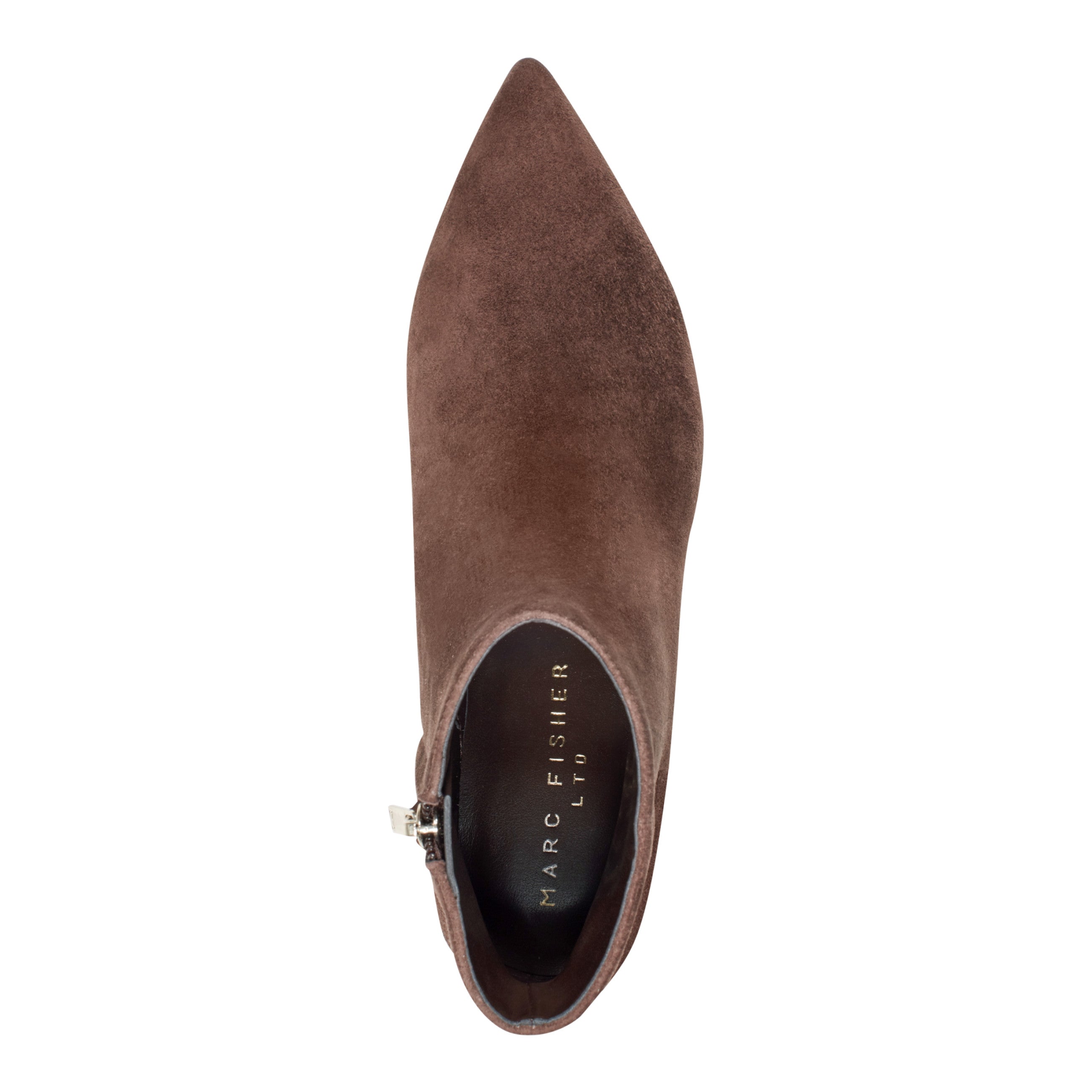 Itzia Ankle Leather Bootie - Dark Brown Suede / Marc Fisher For Sale