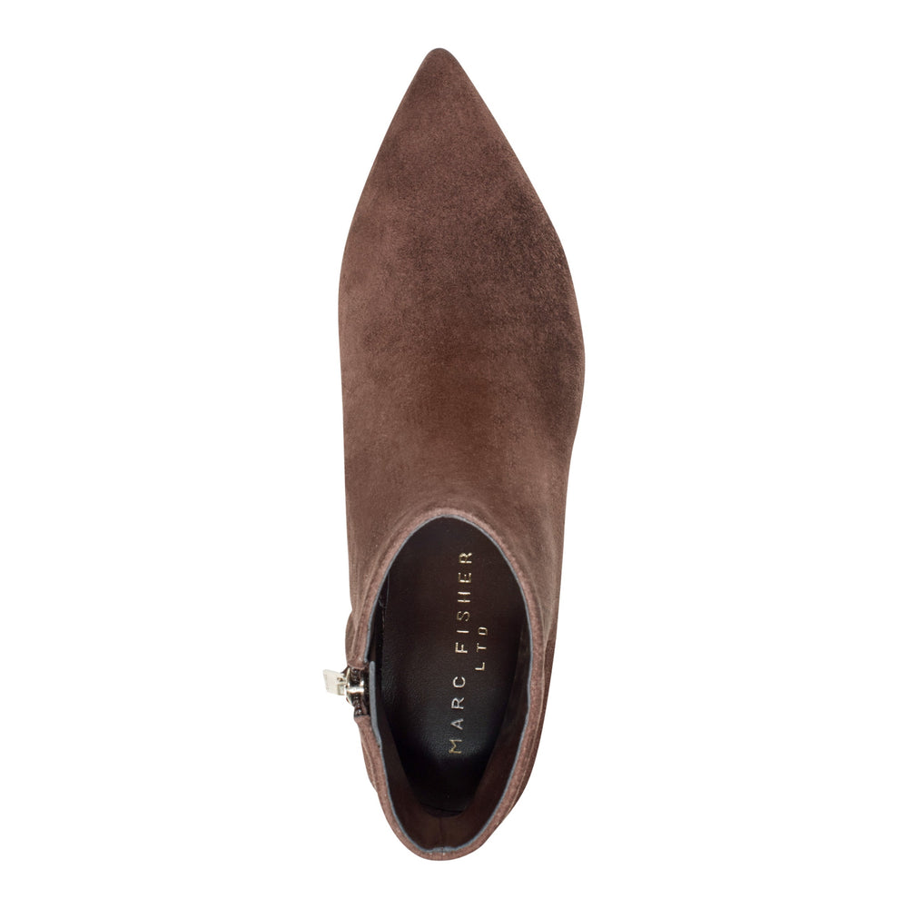 Itzia Ankle Leather Bootie - Dark Brown Suede / Marc Fisher For Sale