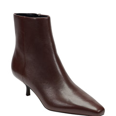 Kiona Kitten Heel Leather Ankle Bootie - Dark Brown Leather / Marc Fisher Sale