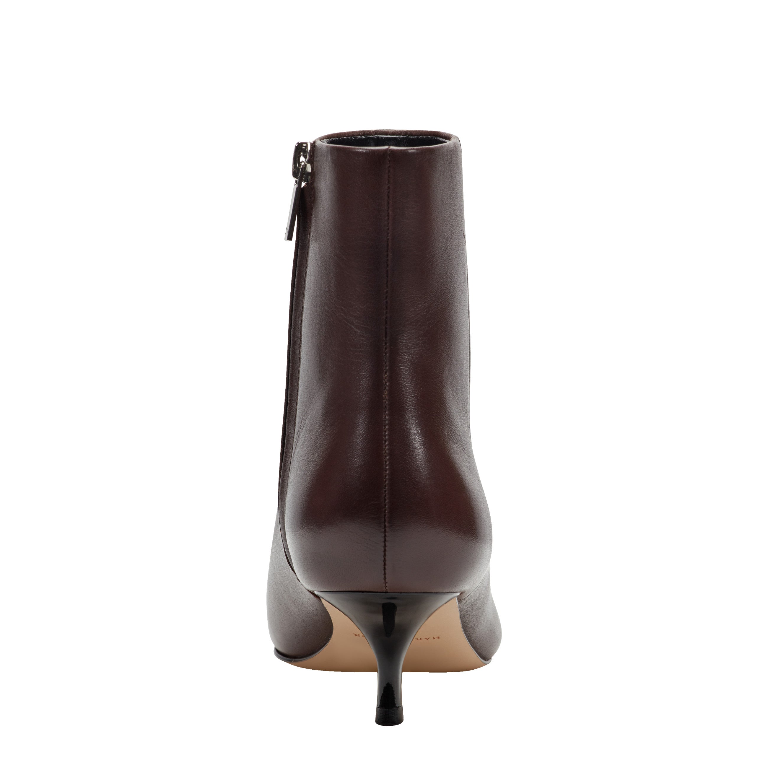 Kiona Kitten Heel Leather Ankle Bootie - Dark Brown Leather / Marc Fisher Sale