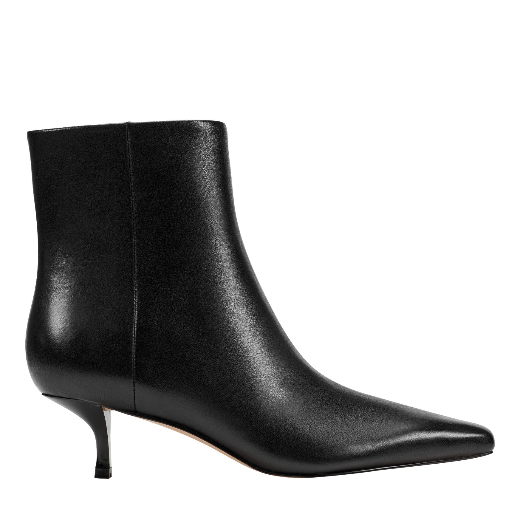 Kiona Kitten Heel Leather Ankle Bootie - Black Leather / Marc Fisher Outlet