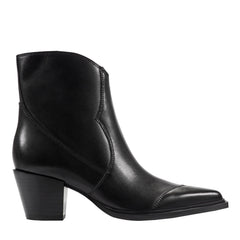 Giulie Western Leather Ankle Bootie - Black Leather / Marc Fisher On Sale