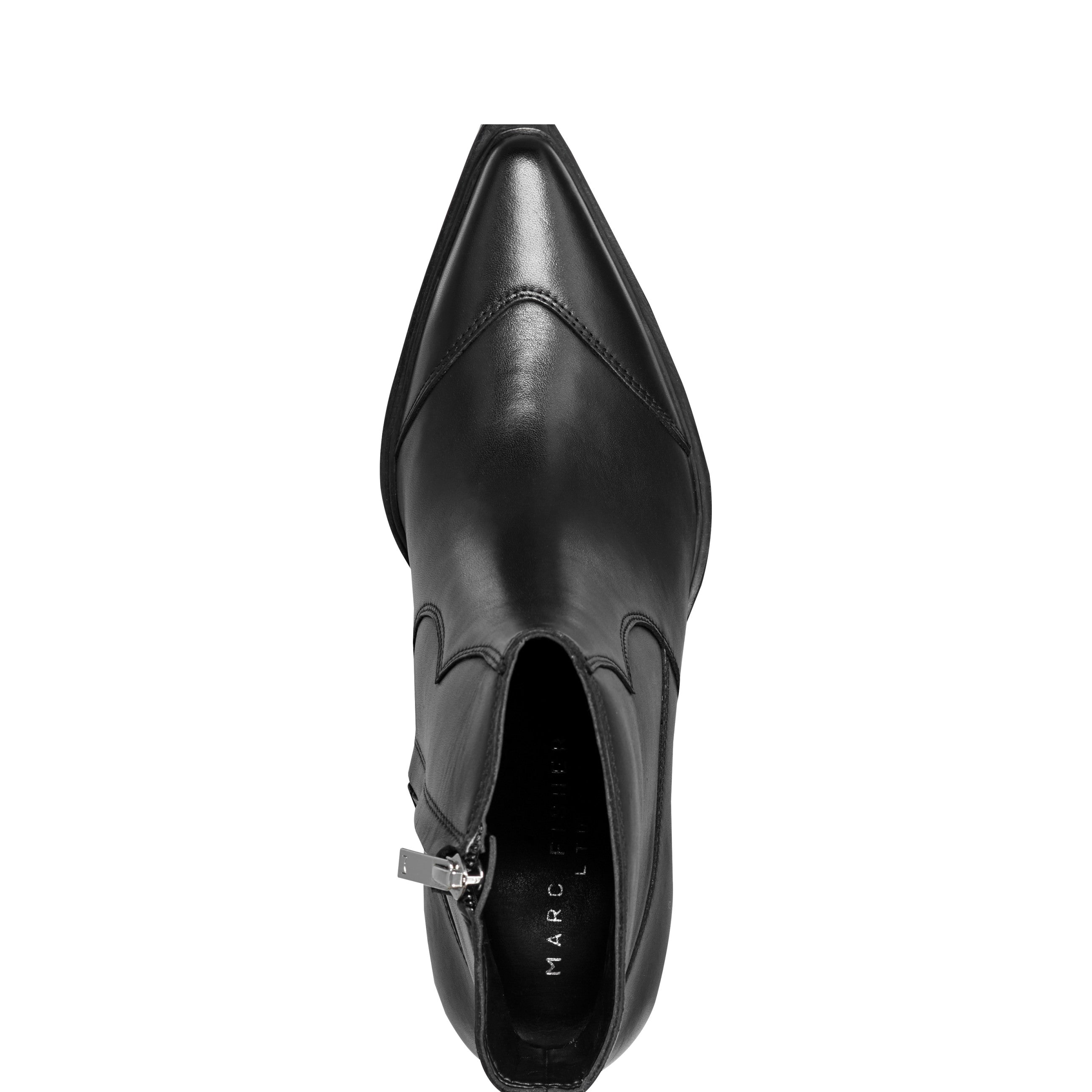 Giulie Western Leather Ankle Bootie - Black Leather / Marc Fisher On Sale
