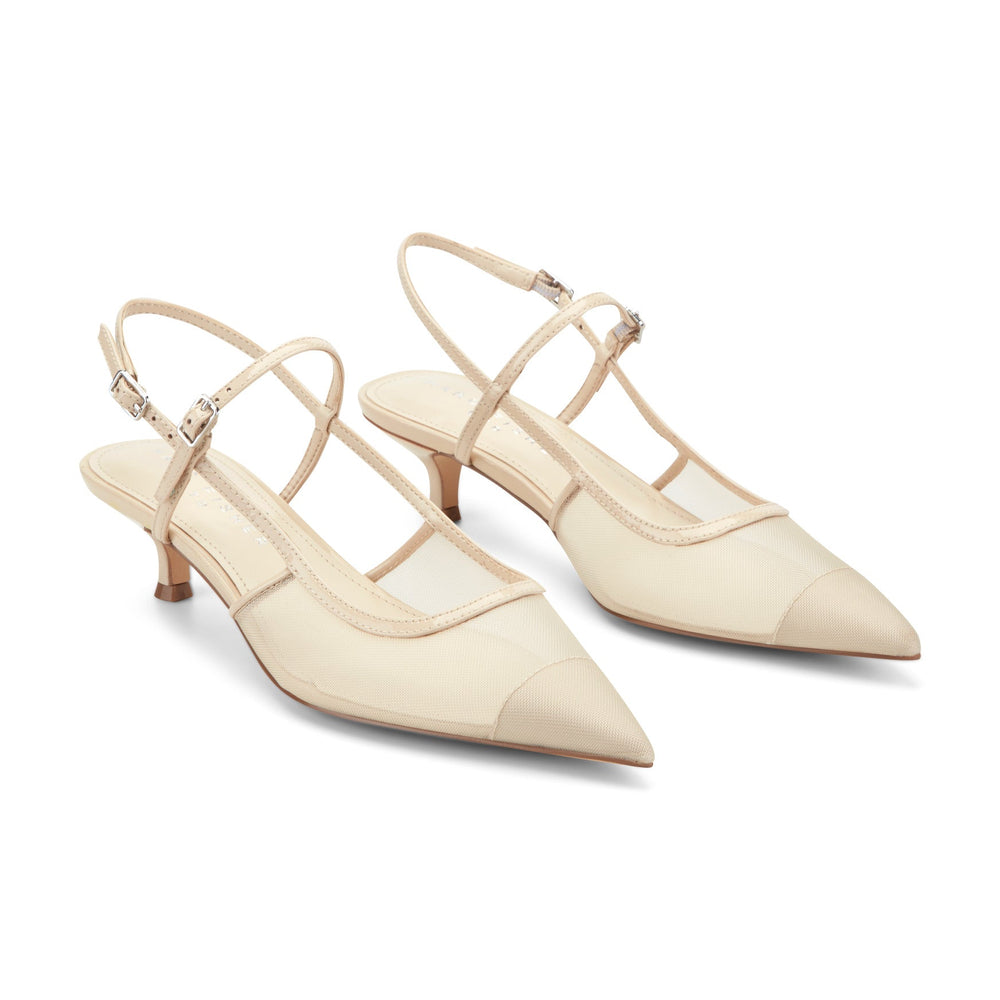 Ceddy Kitten Heel Slingback Pump - White Mesh / Marc Fisher Discount