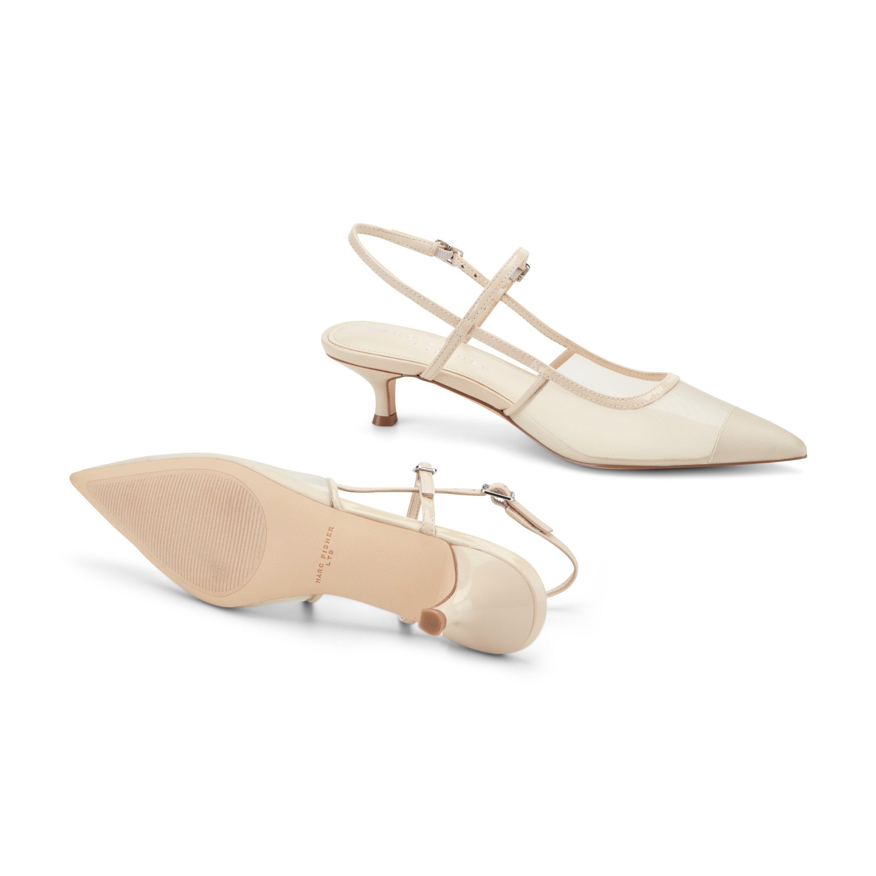 Ceddy Kitten Heel Slingback Pump - White Mesh / Marc Fisher Discount