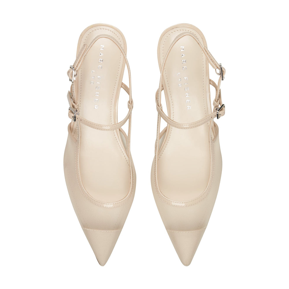 Ceddy Kitten Heel Slingback Pump - White Mesh / Marc Fisher Discount