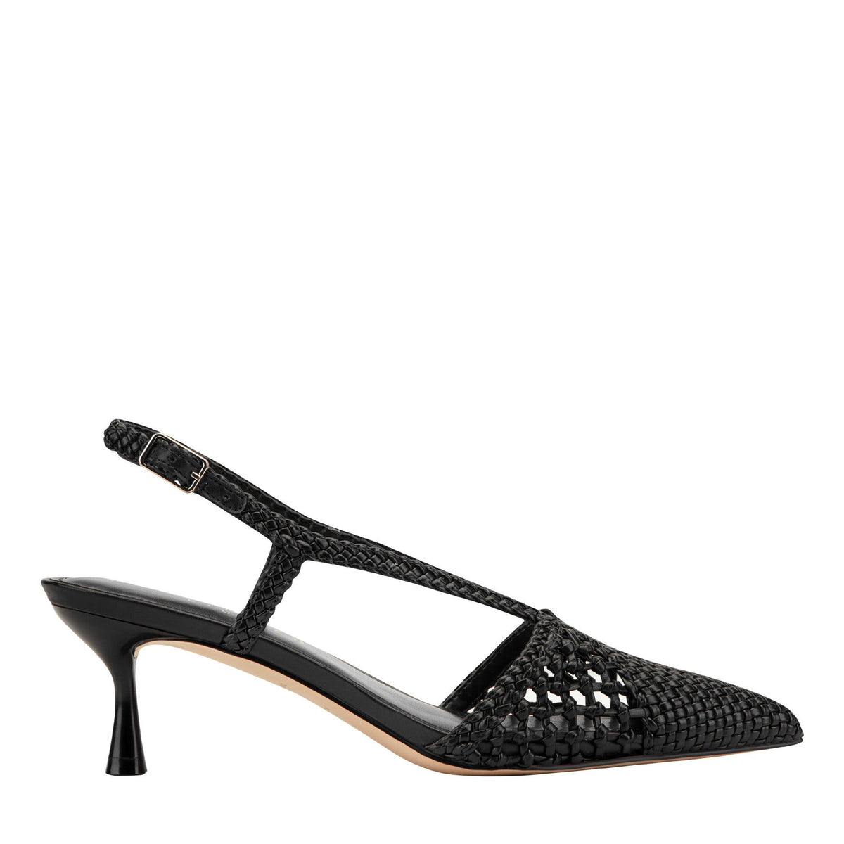 Reagan Woven Leather Pump - Black Leather / Marc Fisher US
