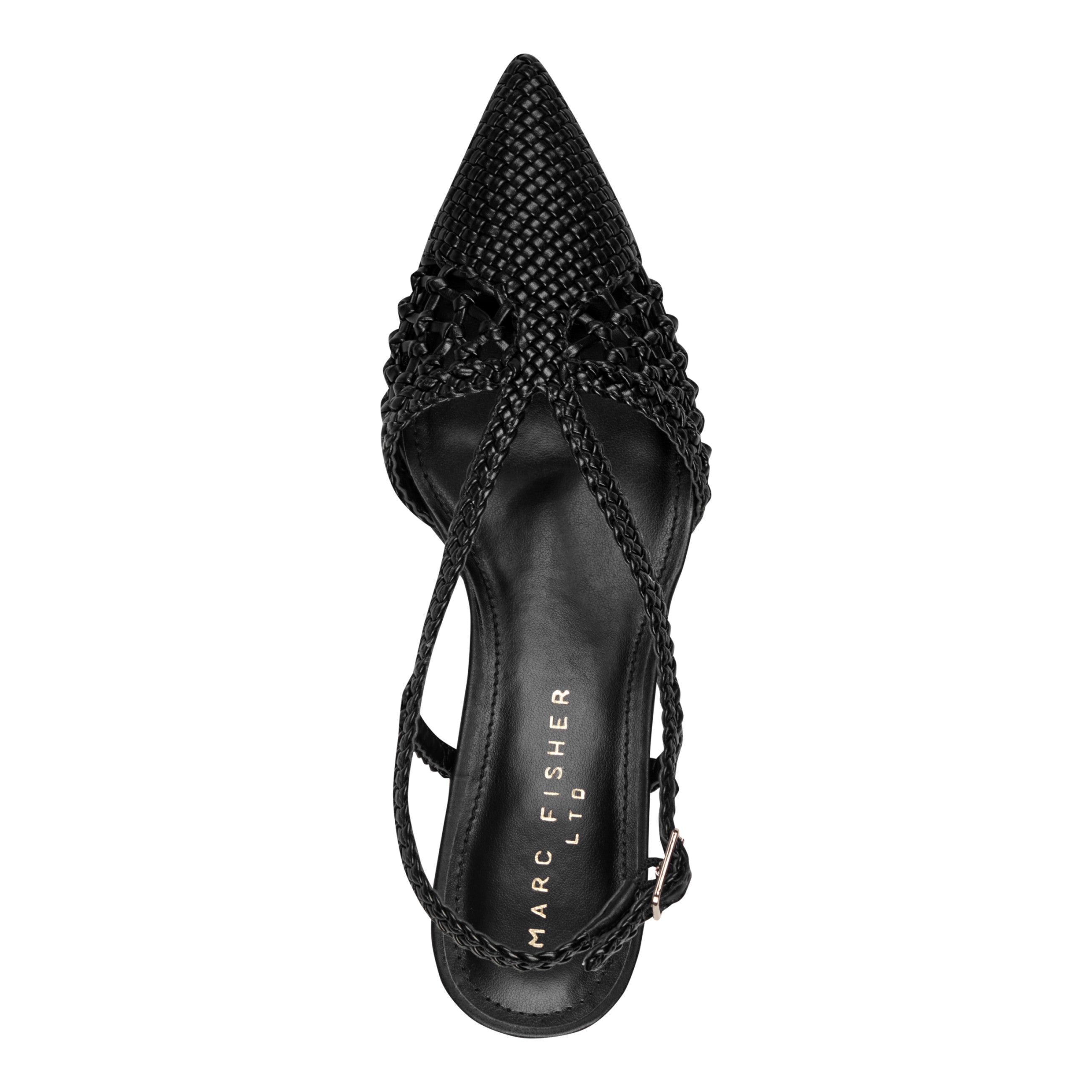 Reagan Woven Leather Pump - Black Leather / Marc Fisher US