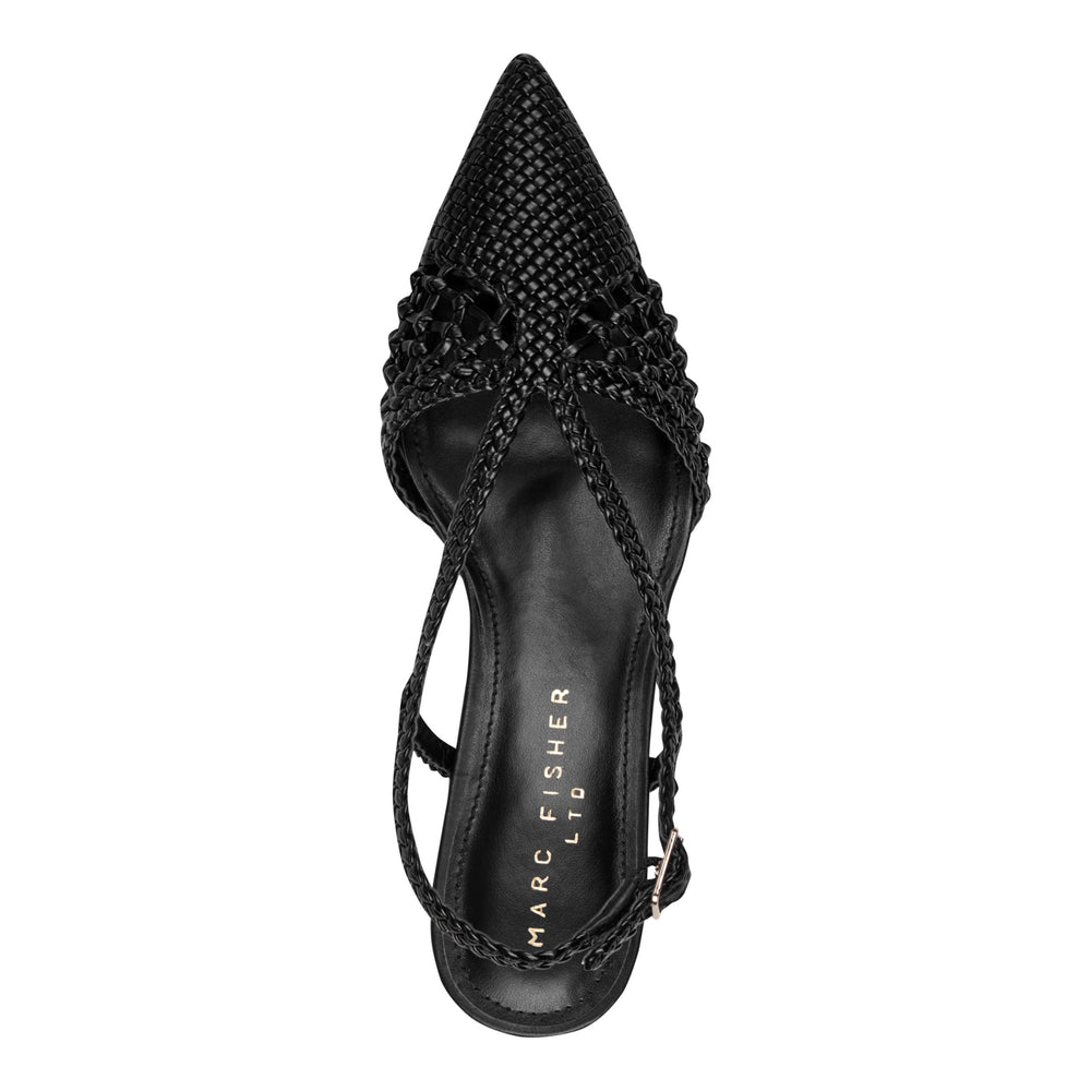 Reagan Woven Leather Pump - Black Leather / Marc Fisher US