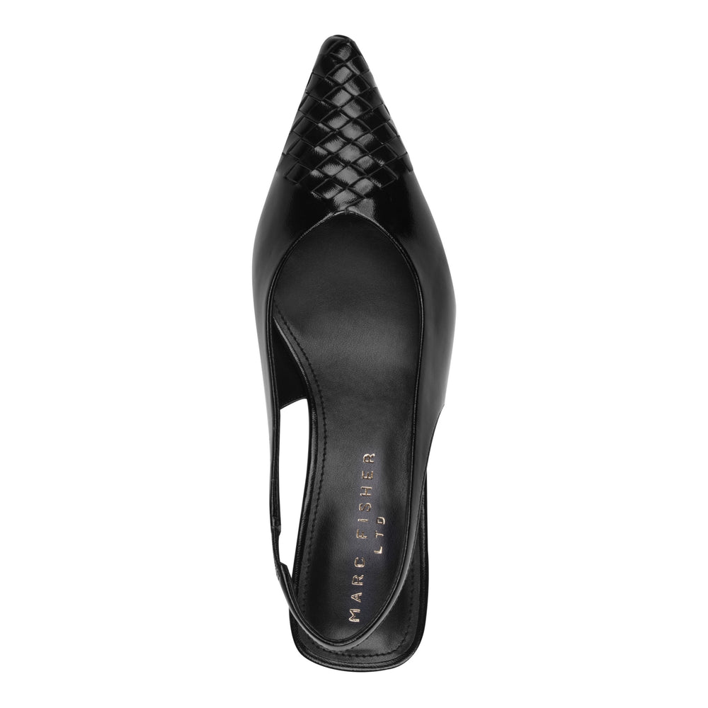 Rilly Leather Slingback Pump - Black Leather / Marc Fisher On Sale