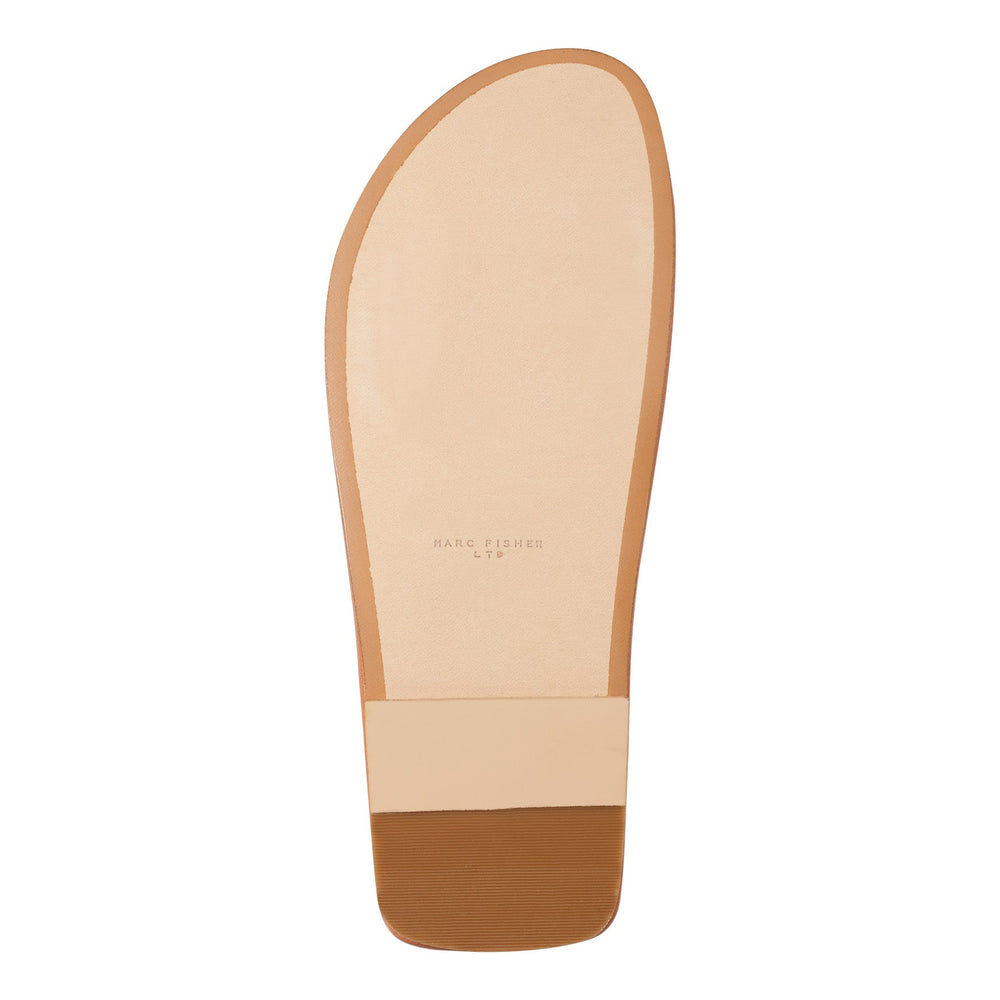 Gerty Strappy Leather Flat Sandal - Natural Leather / Marc Fisher Discount