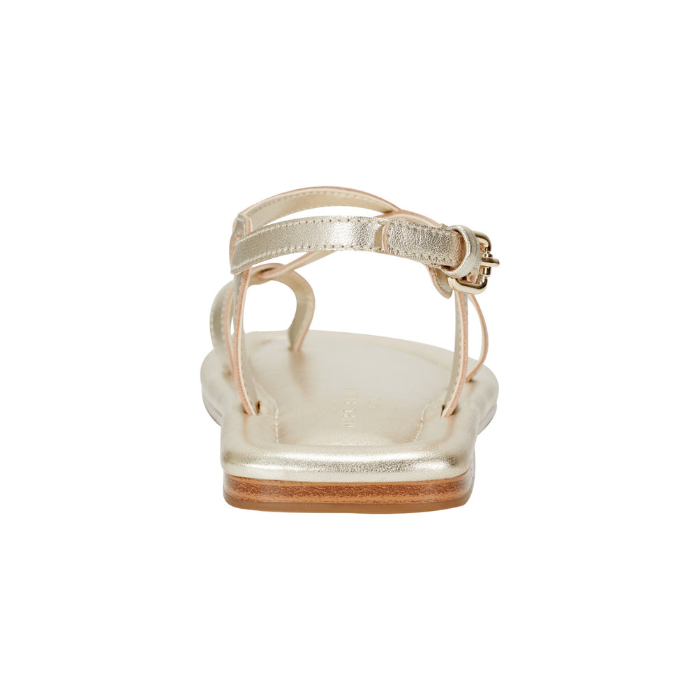 Gerty Strappy Leather Flat Sandal - Gold Leather / Marc Fisher Online