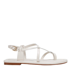 Gerty Strappy Leather Flat Sandal - Chic Cream Leather / Marc Fisher For Sale