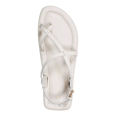 Gerty Strappy Leather Flat Sandal - Chic Cream Leather / Marc Fisher For Sale