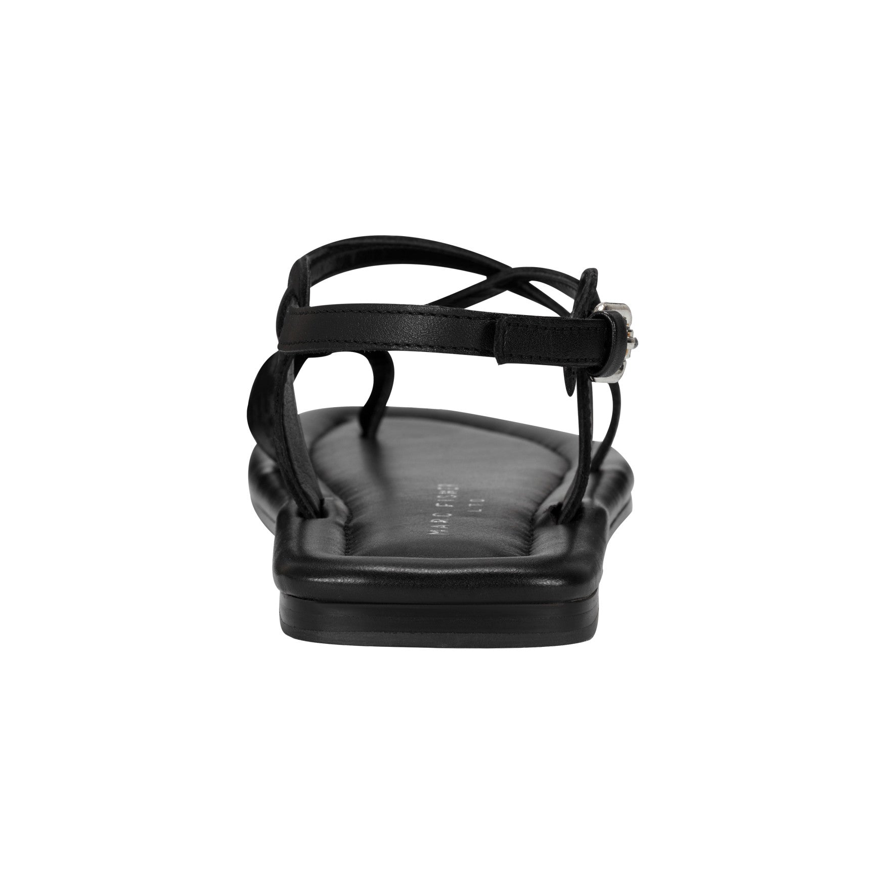 Gerty Strappy Leather Flat Sandal - Black Leather / Marc Fisher Sale