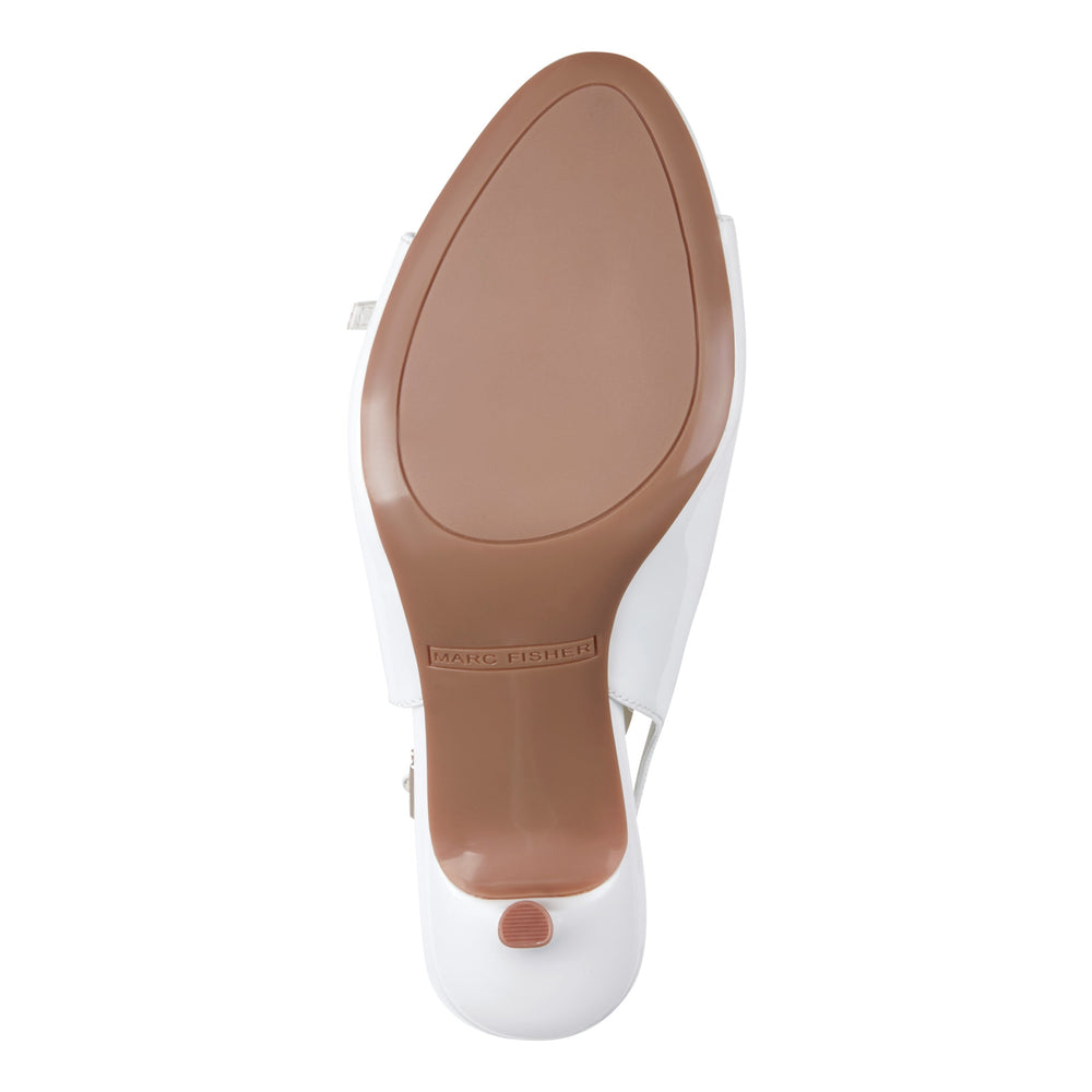 Paza Peep Toe Pump - White Patent / Marc Fisher Outlet
