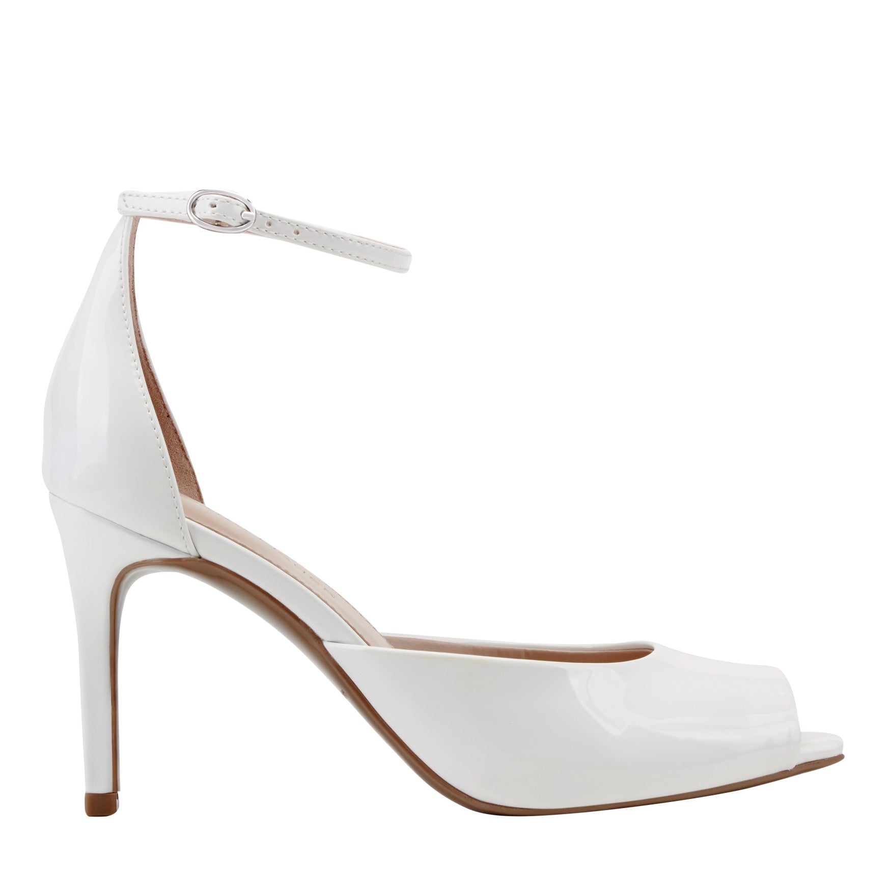Veni Peep Toe Pump - White Patent / Marc Fisher On Sale