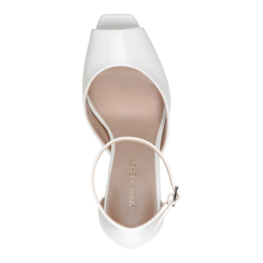 Veni Peep Toe Pump - White Patent / Marc Fisher On Sale
