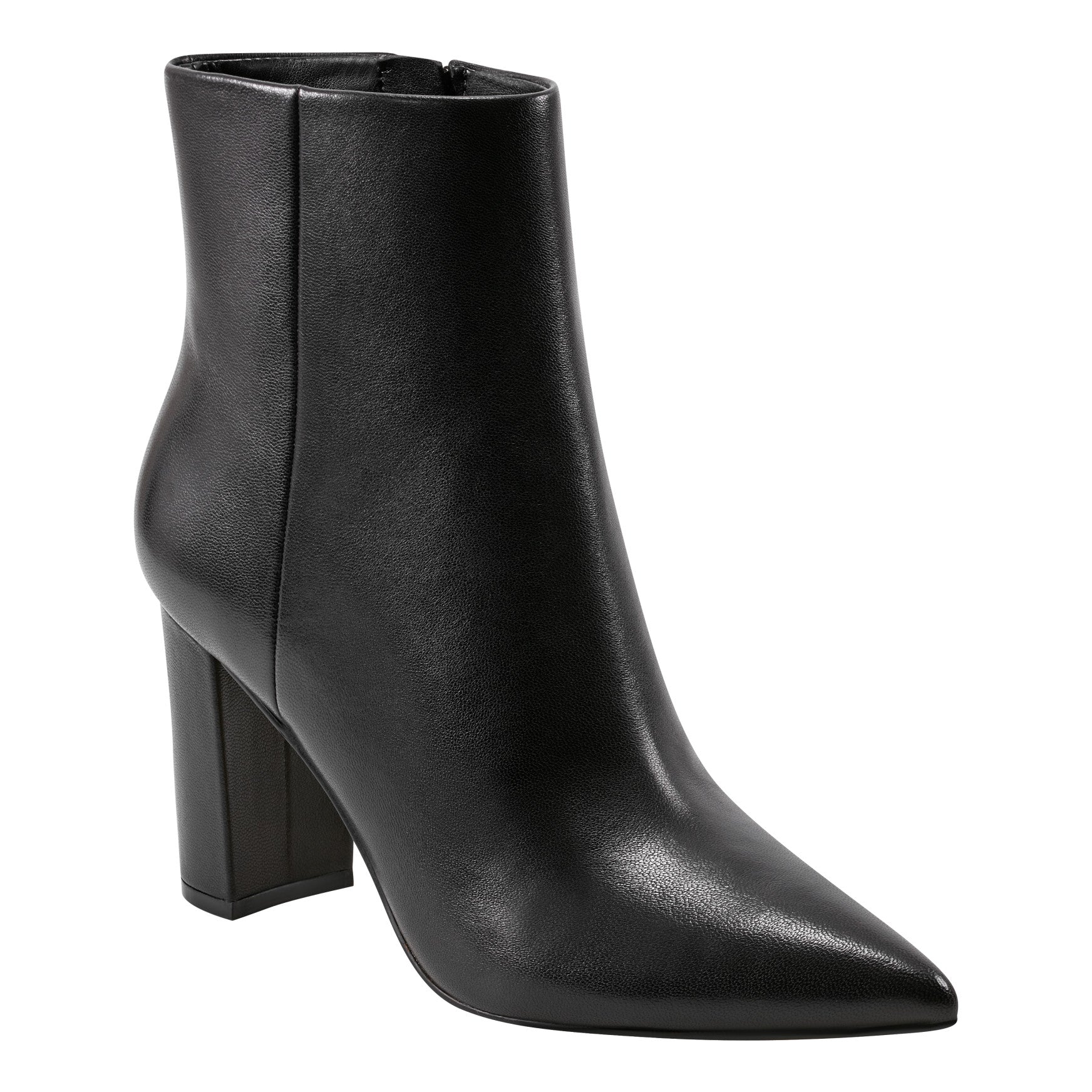 Ulani Heeled Leather Bootie - Black Leather / Marc Fisher Sale