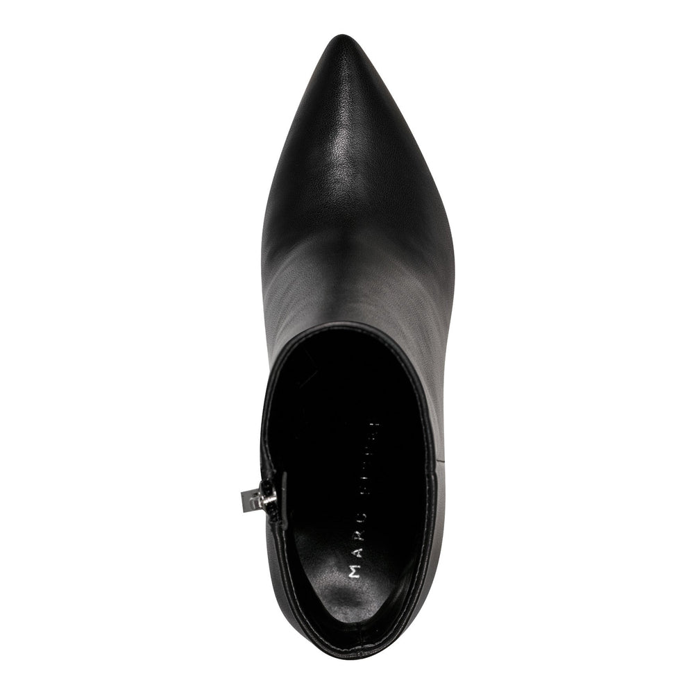 Ulani Heeled Leather Bootie - Black Leather / Marc Fisher Sale