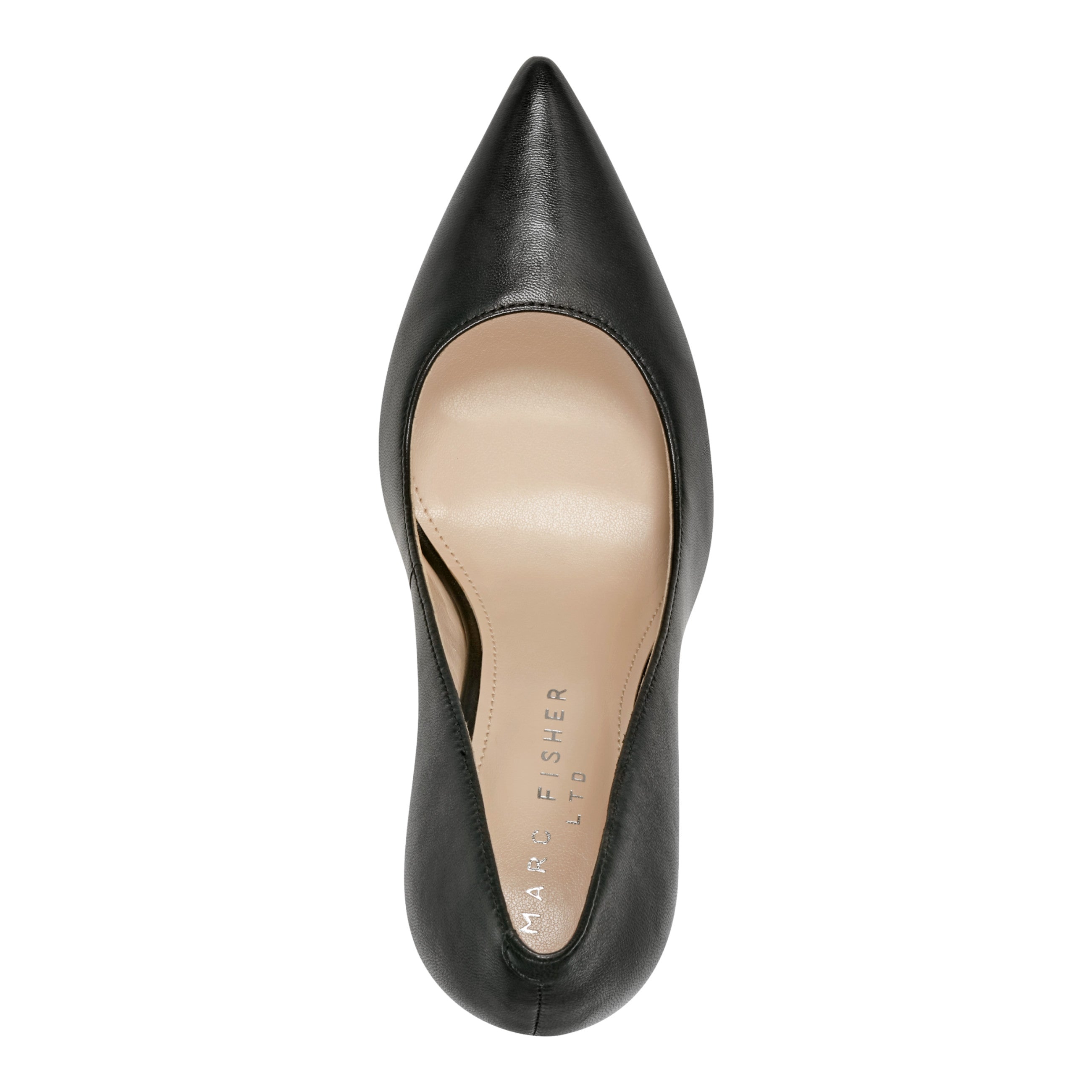 Abilene Leather Block Heel Pointy Toe Pump - Black Leather / Marc Fisher On Sale