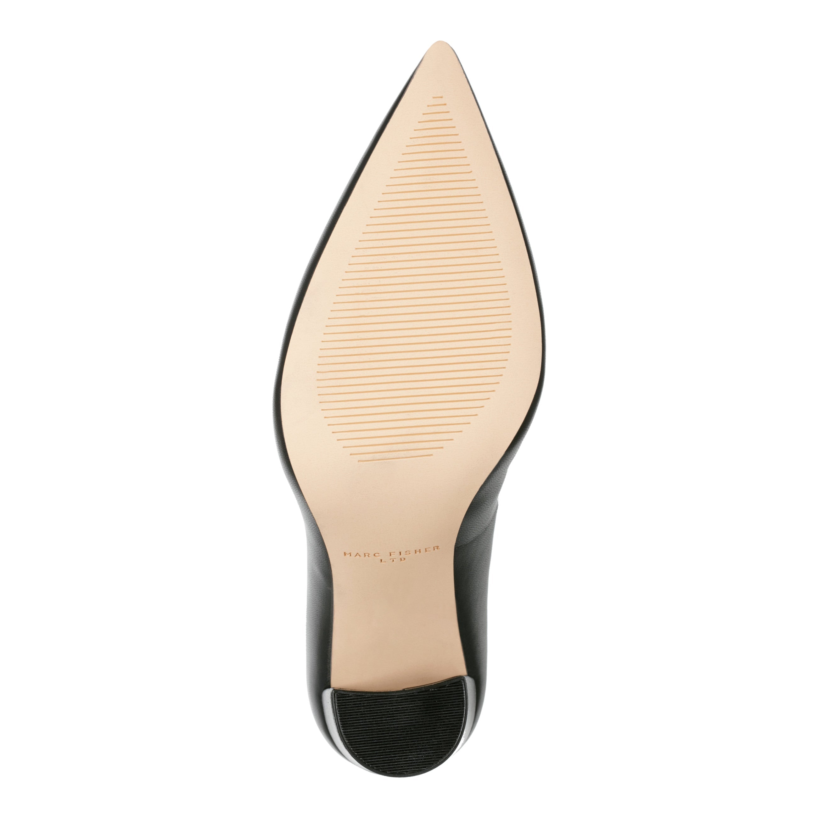 Abilene Leather Block Heel Pointy Toe Pump - Black Leather / Marc Fisher On Sale