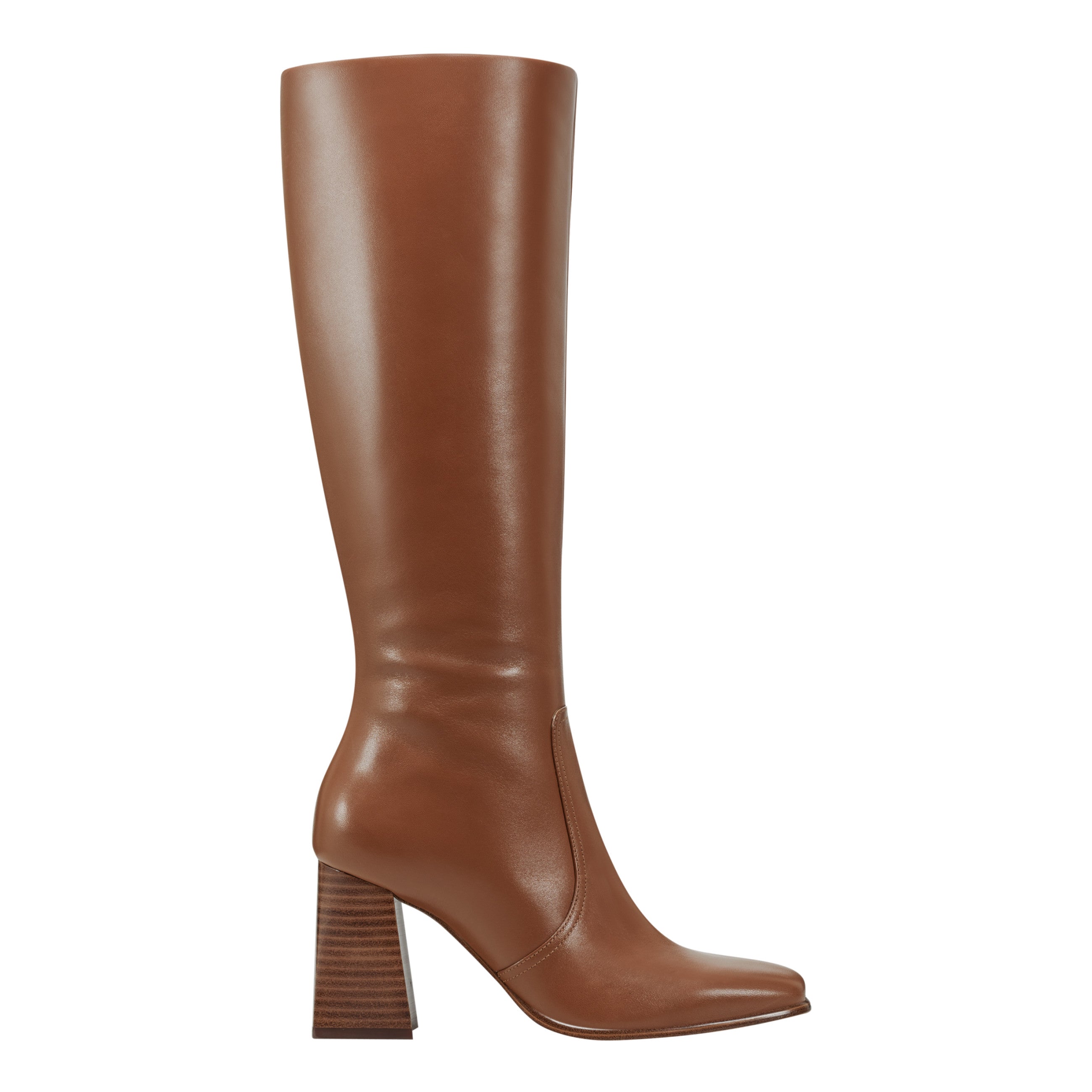 Dreeam Block Heeled Leather Boot - Tan Leather / Marc Fisher Discount