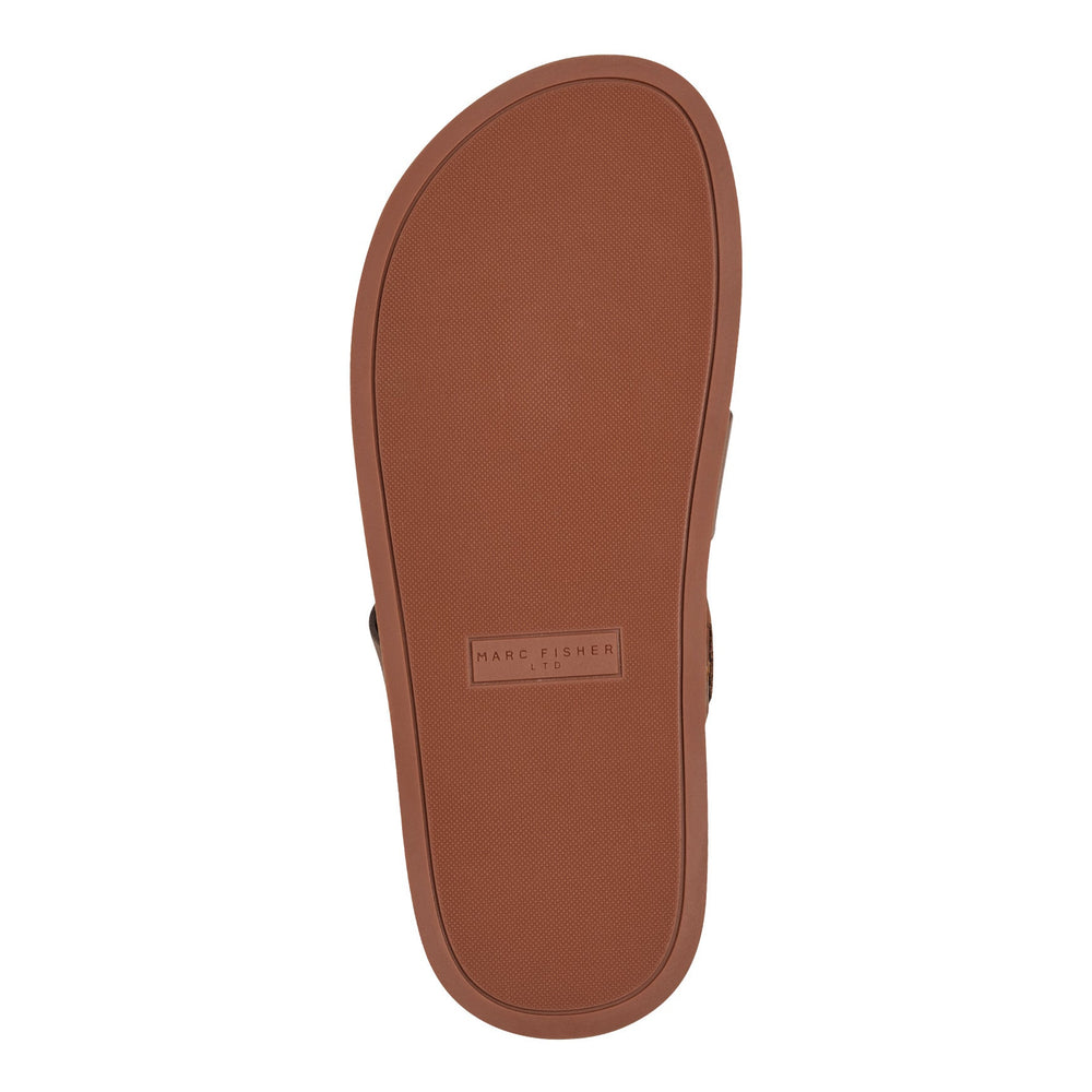 Verity Flat Leather Footbed Sandal - Brown Leather / Marc Fisher Online